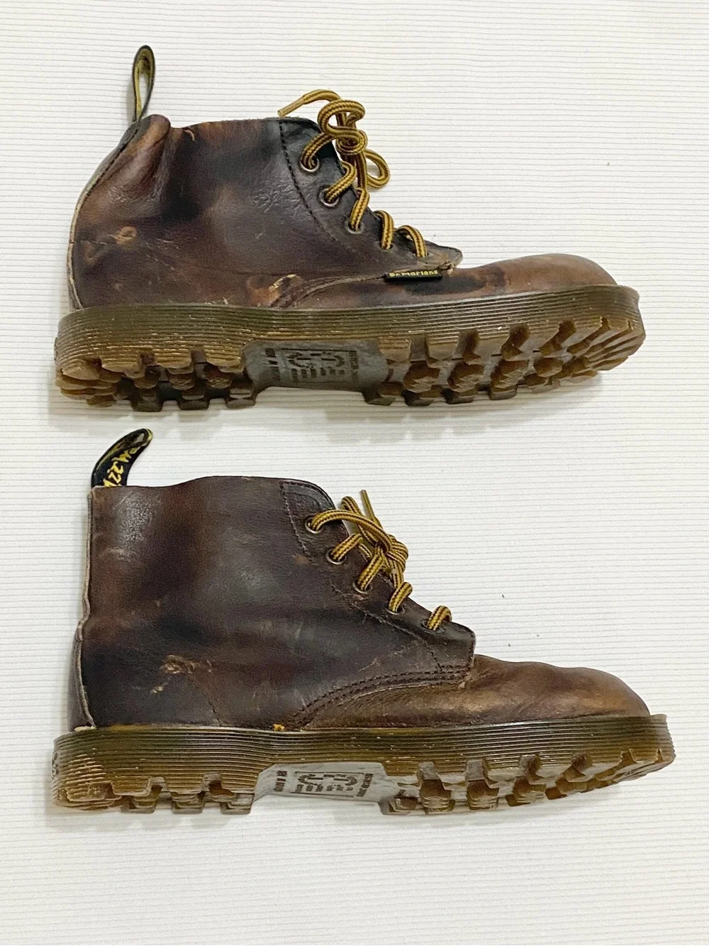 Vintage Dr Martens Made In England Kid's Brown Leather Lace Up Boots